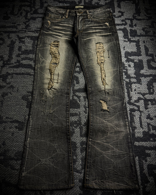 GOA Mud Washed Distressed Bootcut Denim