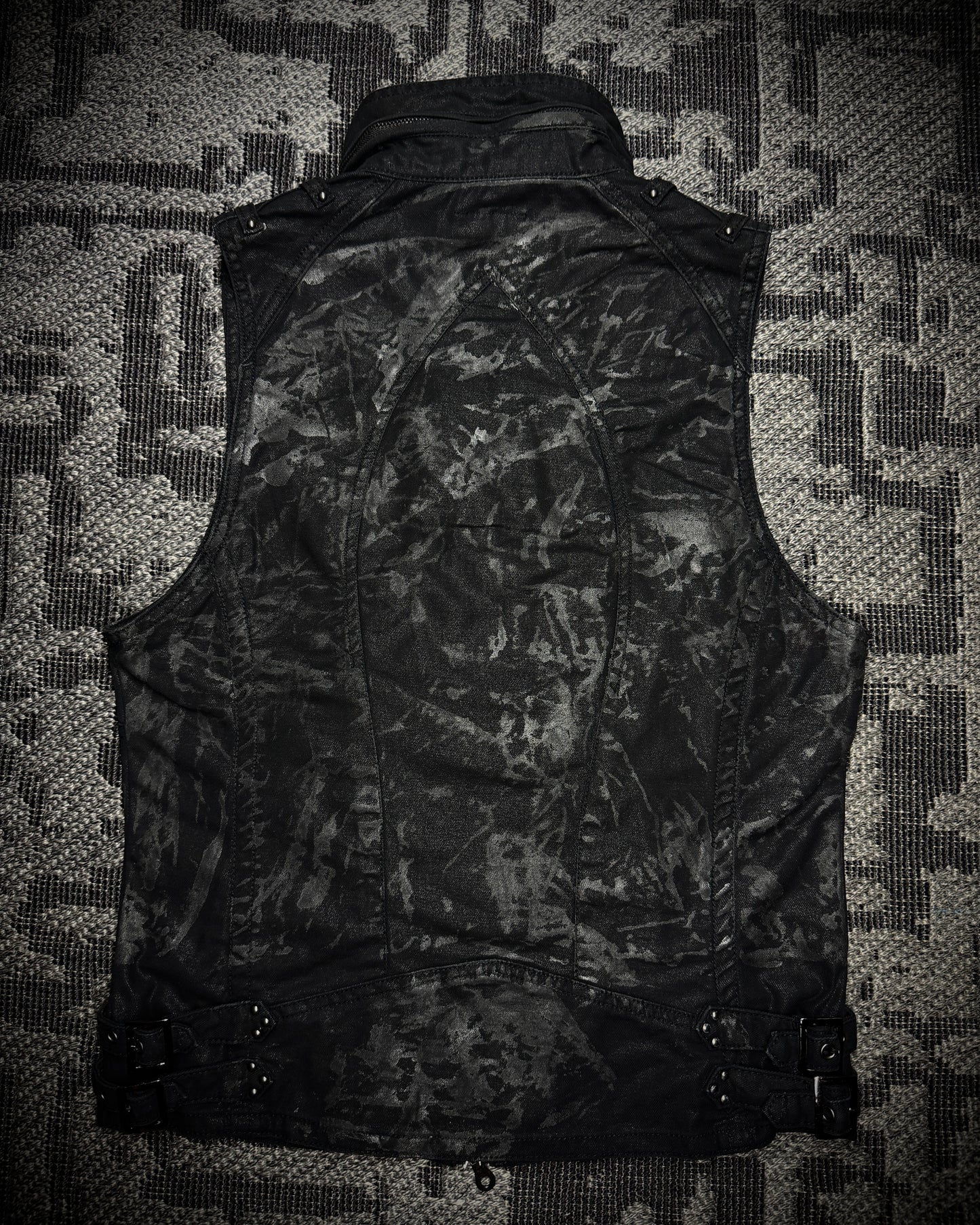 Midas Coated Splatter Multi-Zip Biker Vest