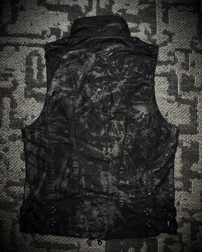Midas Coated Splatter Multi-Zip Biker Vest