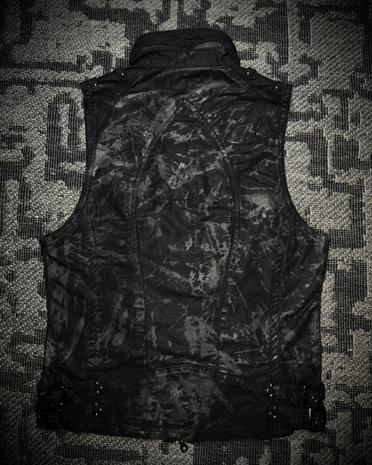 Midas Coated Splatter Multi-Zip Biker Vest