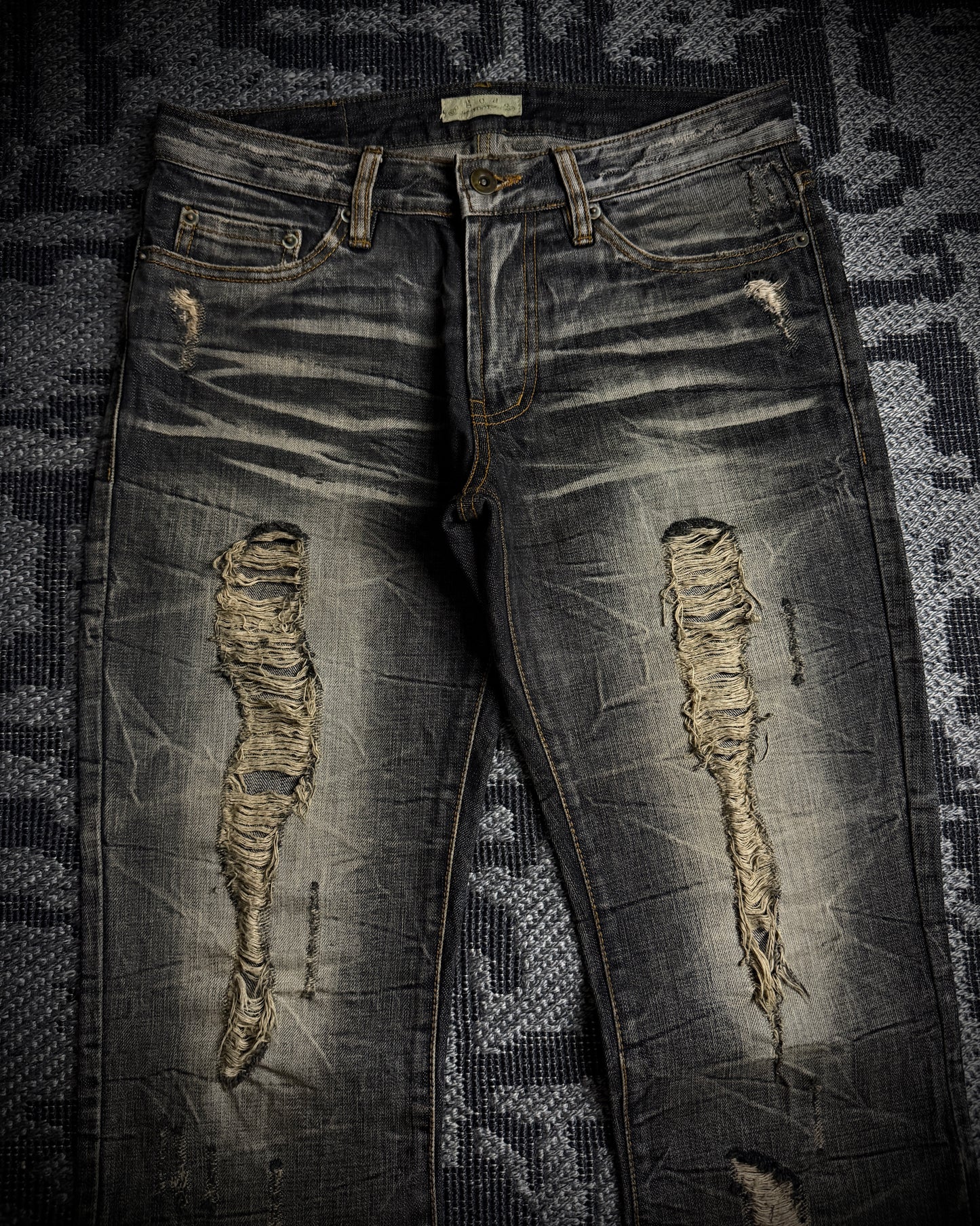 GOA Mud Washed Distressed Bootcut Denim