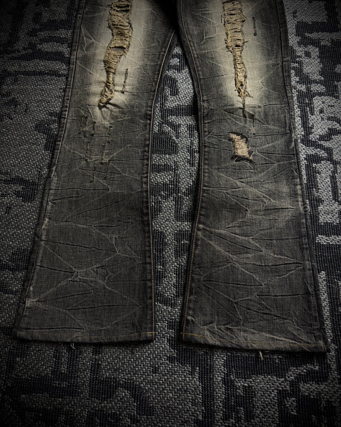 GOA Mud Washed Distressed Bootcut Denim