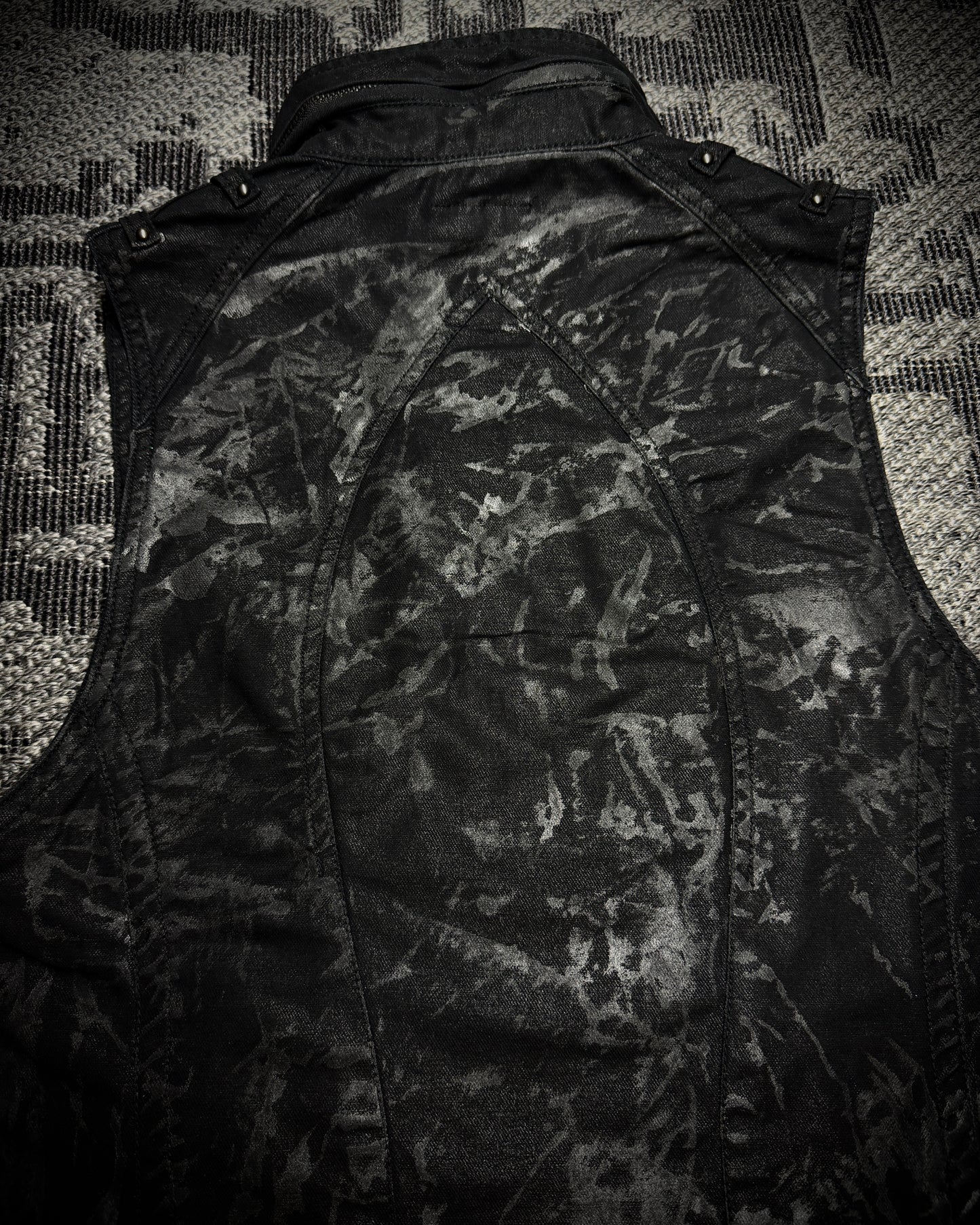 Midas Coated Splatter Multi-Zip Biker Vest