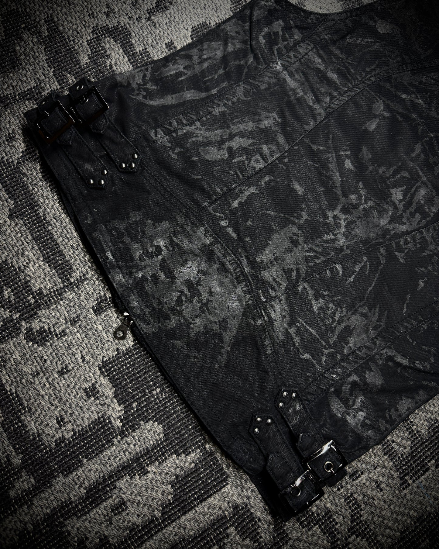 Midas Coated Splatter Multi-Zip Biker Vest