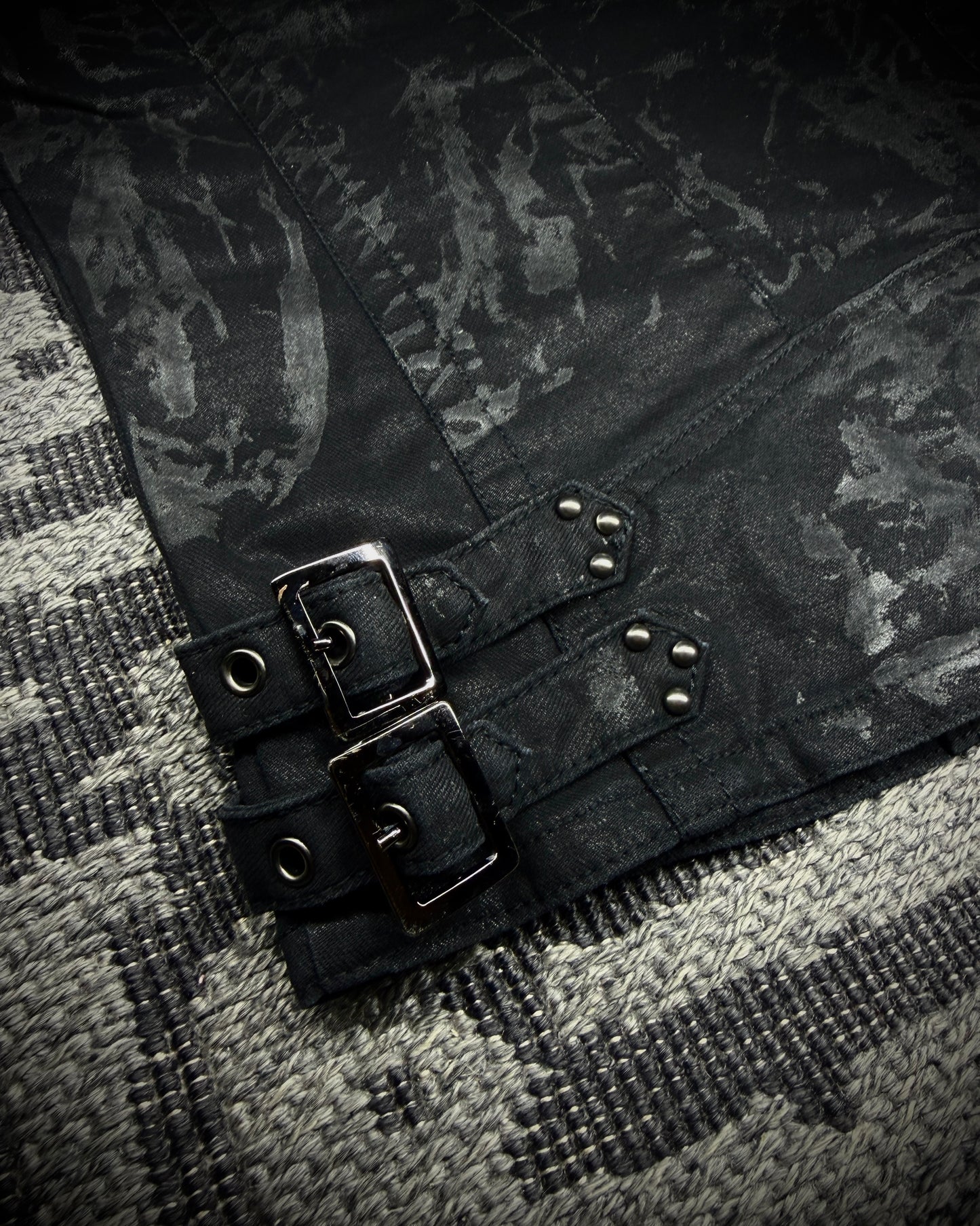 Midas Coated Splatter Multi-Zip Biker Vest