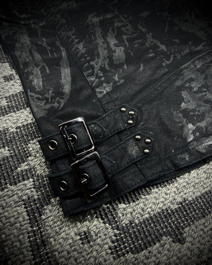 Midas Coated Splatter Multi-Zip Biker Vest
