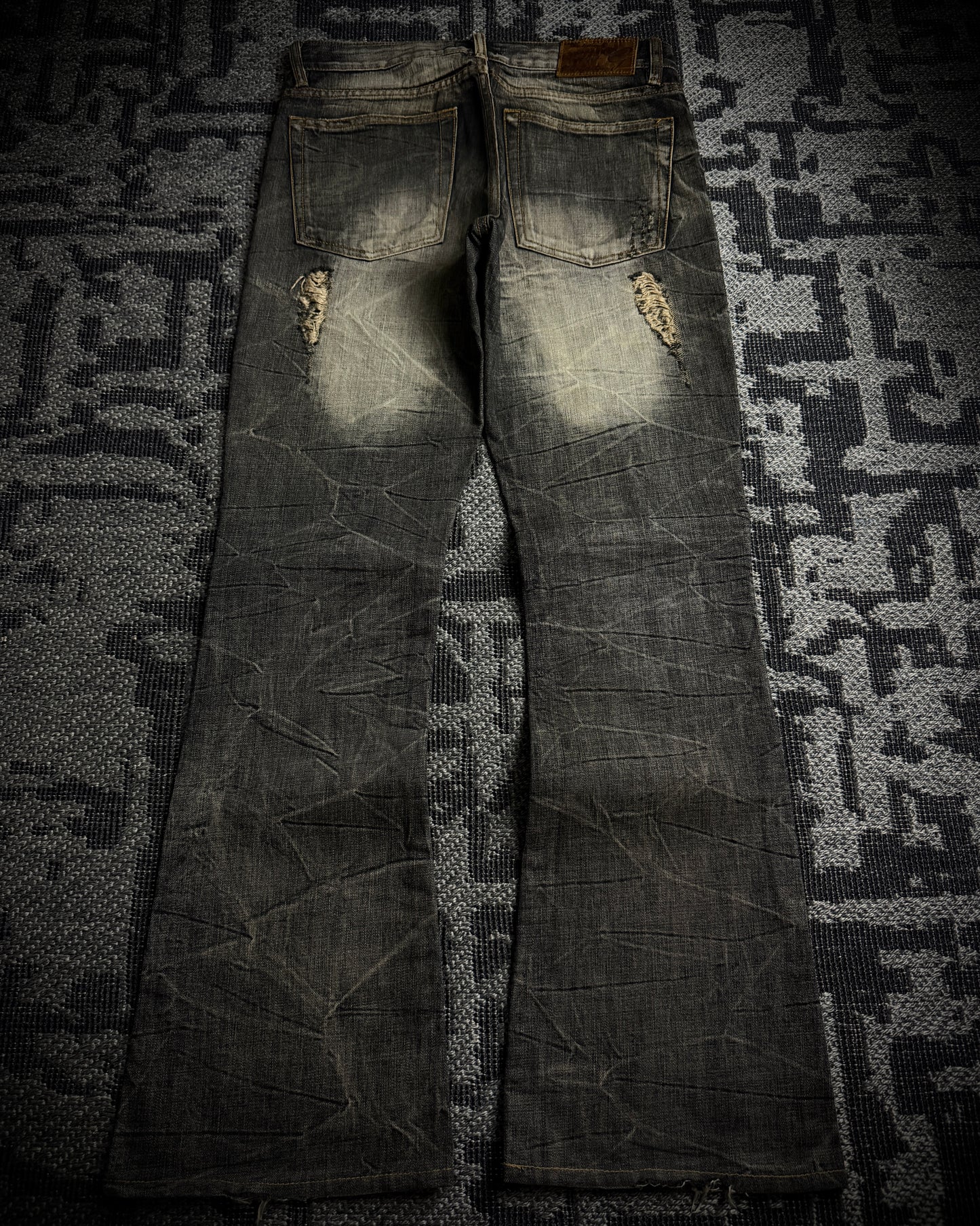 GOA Mud Washed Distressed Bootcut Denim