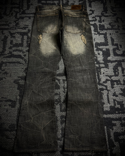 GOA Mud Washed Distressed Bootcut Denim