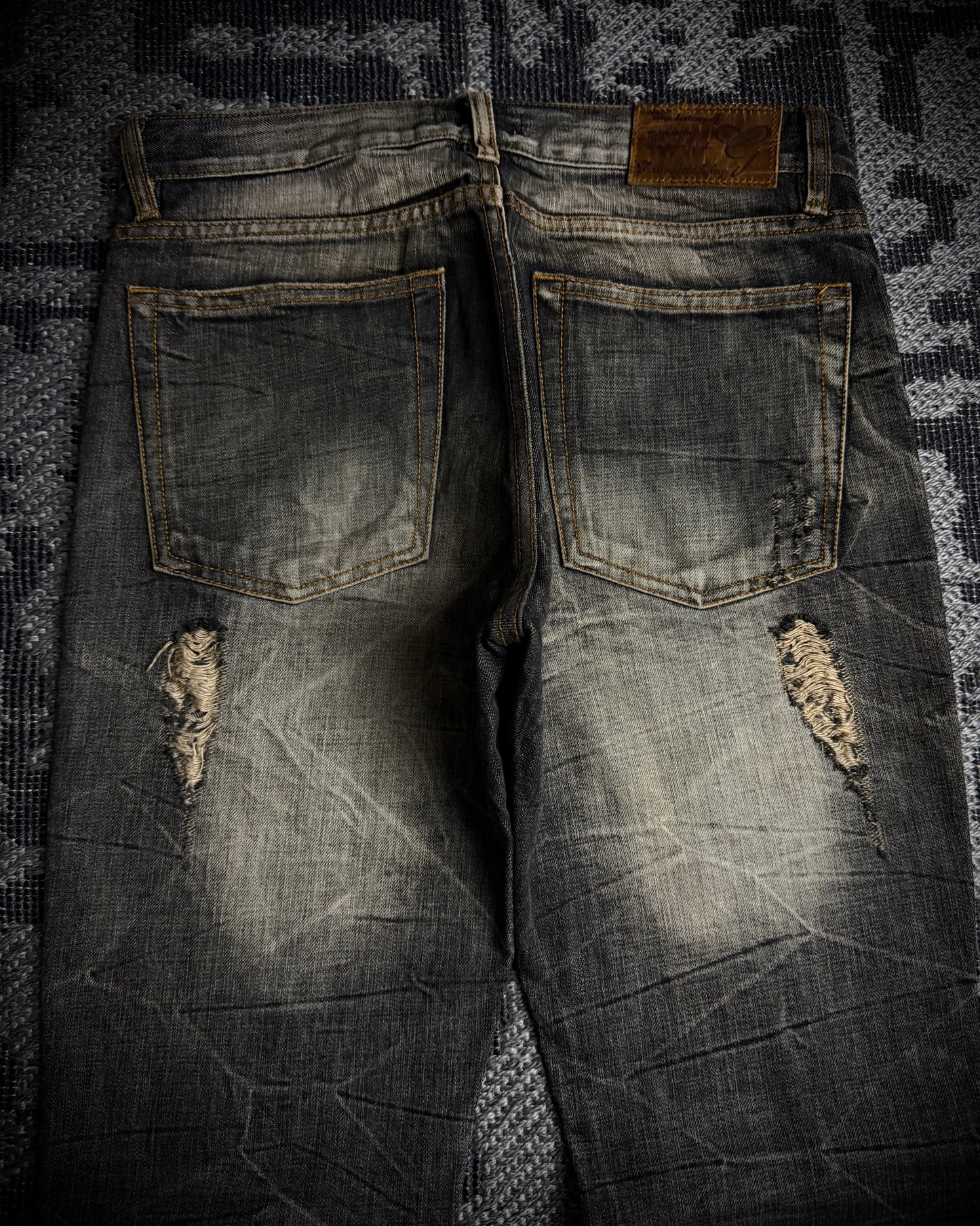 GOA Mud Washed Distressed Bootcut Denim