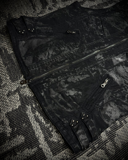 Midas Coated Splatter Multi-Zip Biker Vest