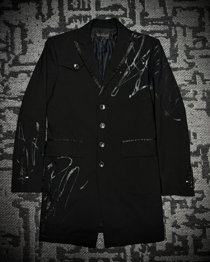 Morgan Homme Coated Abstract Long Blazer