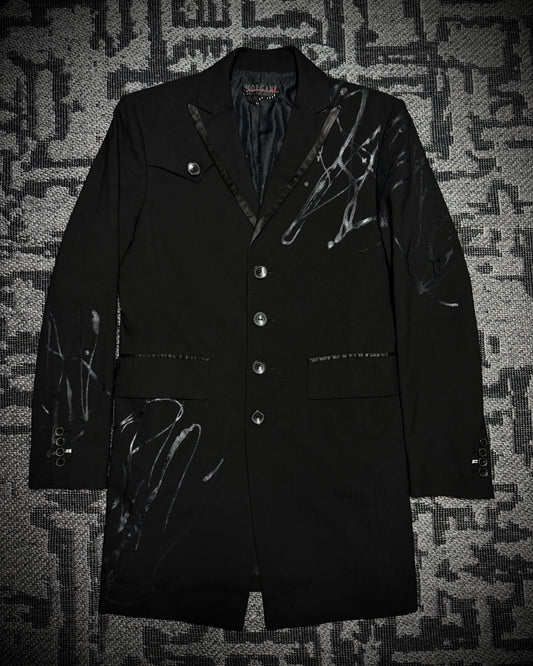 Morgan Homme Coated Abstract Long Blazer