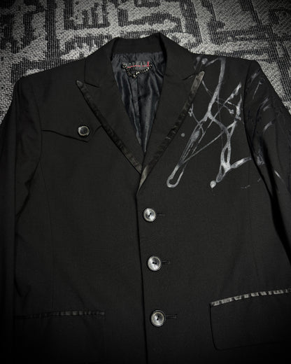 Morgan Homme Coated Abstract Long Blazer