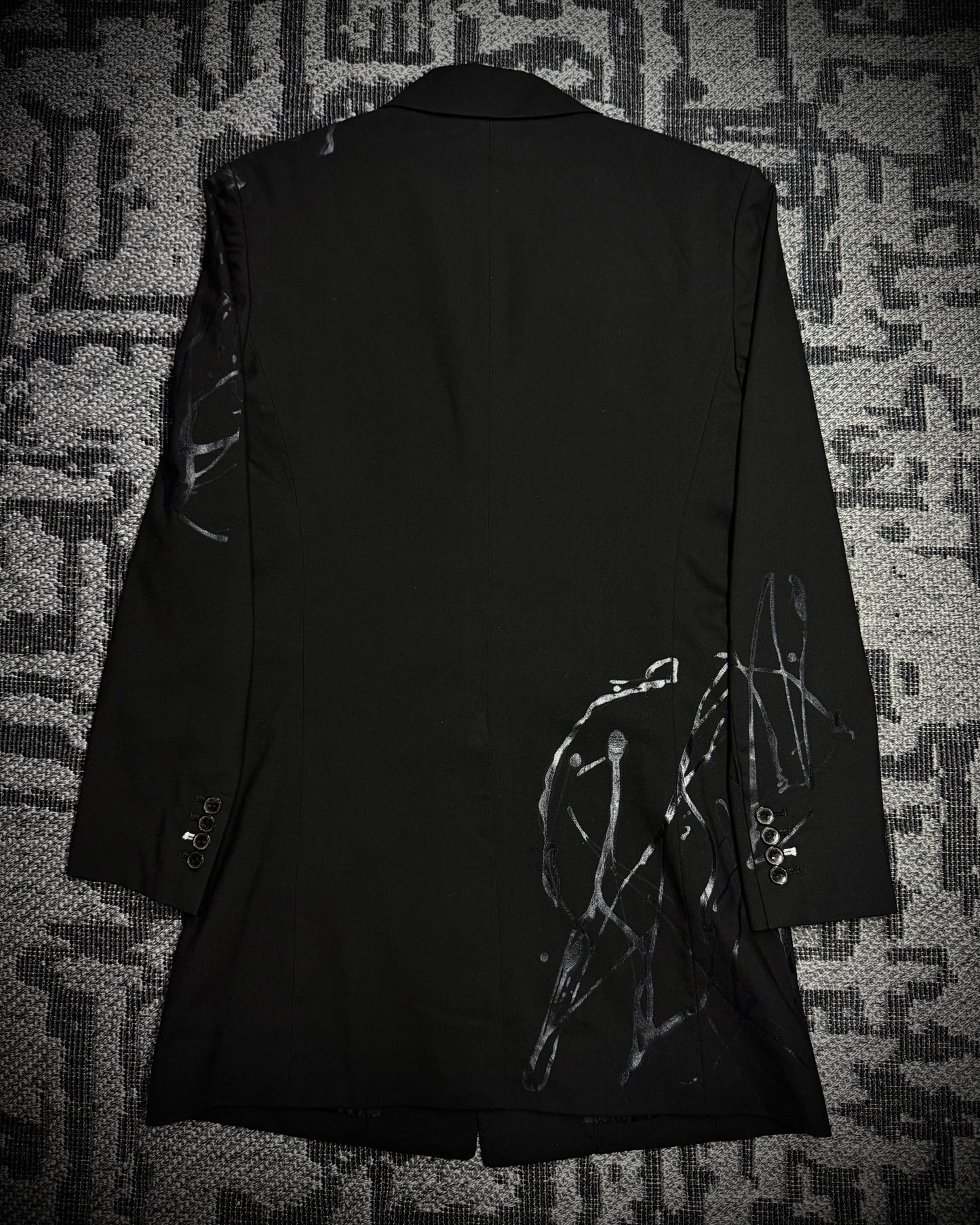 Morgan Homme Coated Abstract Long Blazer