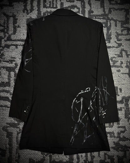 Morgan Homme Coated Abstract Long Blazer