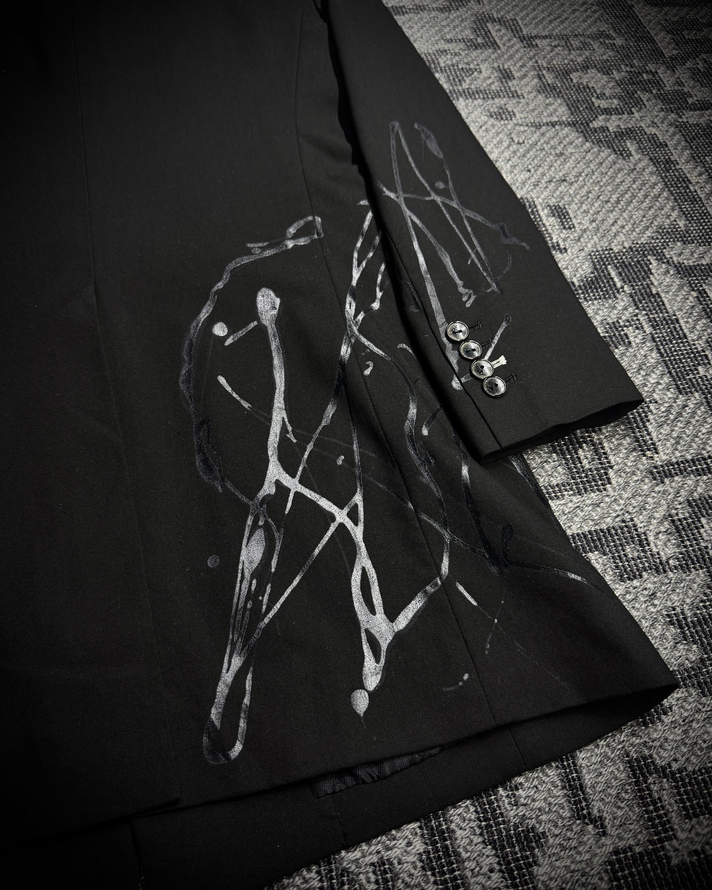 Morgan Homme Coated Abstract Long Blazer