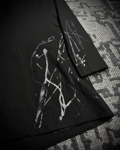 Morgan Homme Coated Abstract Long Blazer