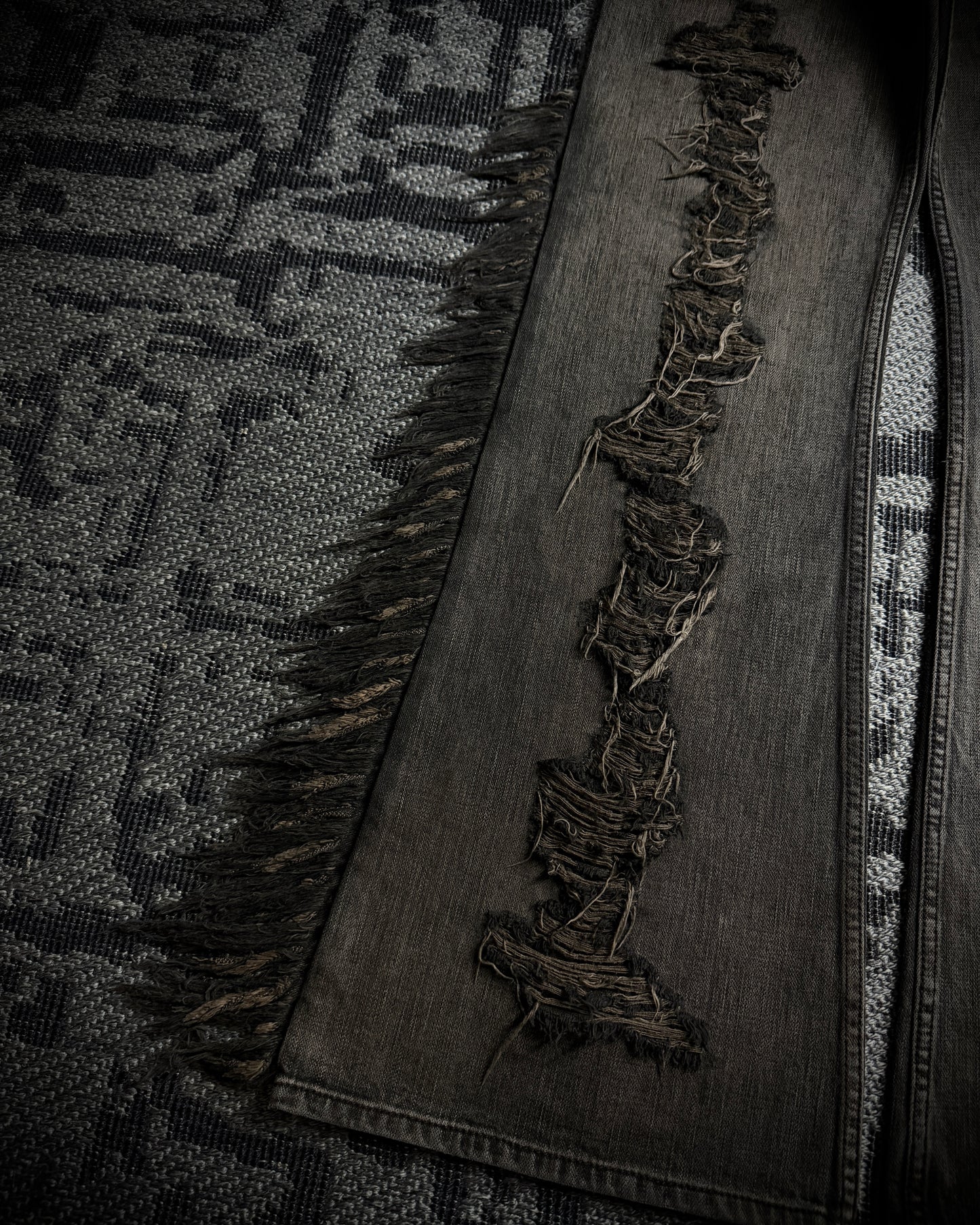 VERONICA by LED RECHWE “Crazy Racer” Mud Washed Utility Flared Denim