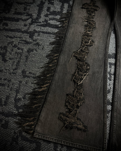 VERONICA by LED RECHWE “Crazy Racer” Mud Washed Utility Flared Denim
