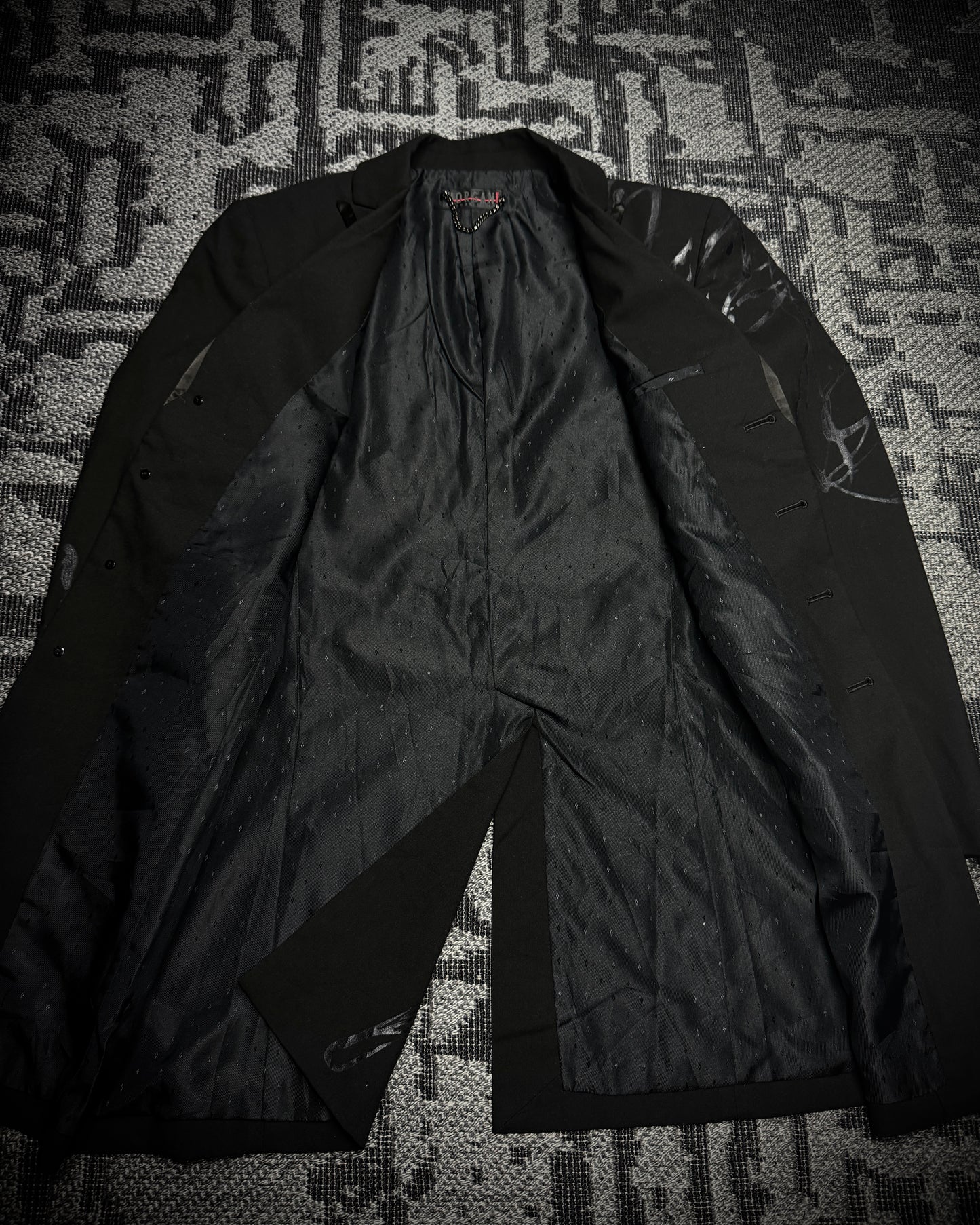 Morgan Homme Coated Abstract Long Blazer
