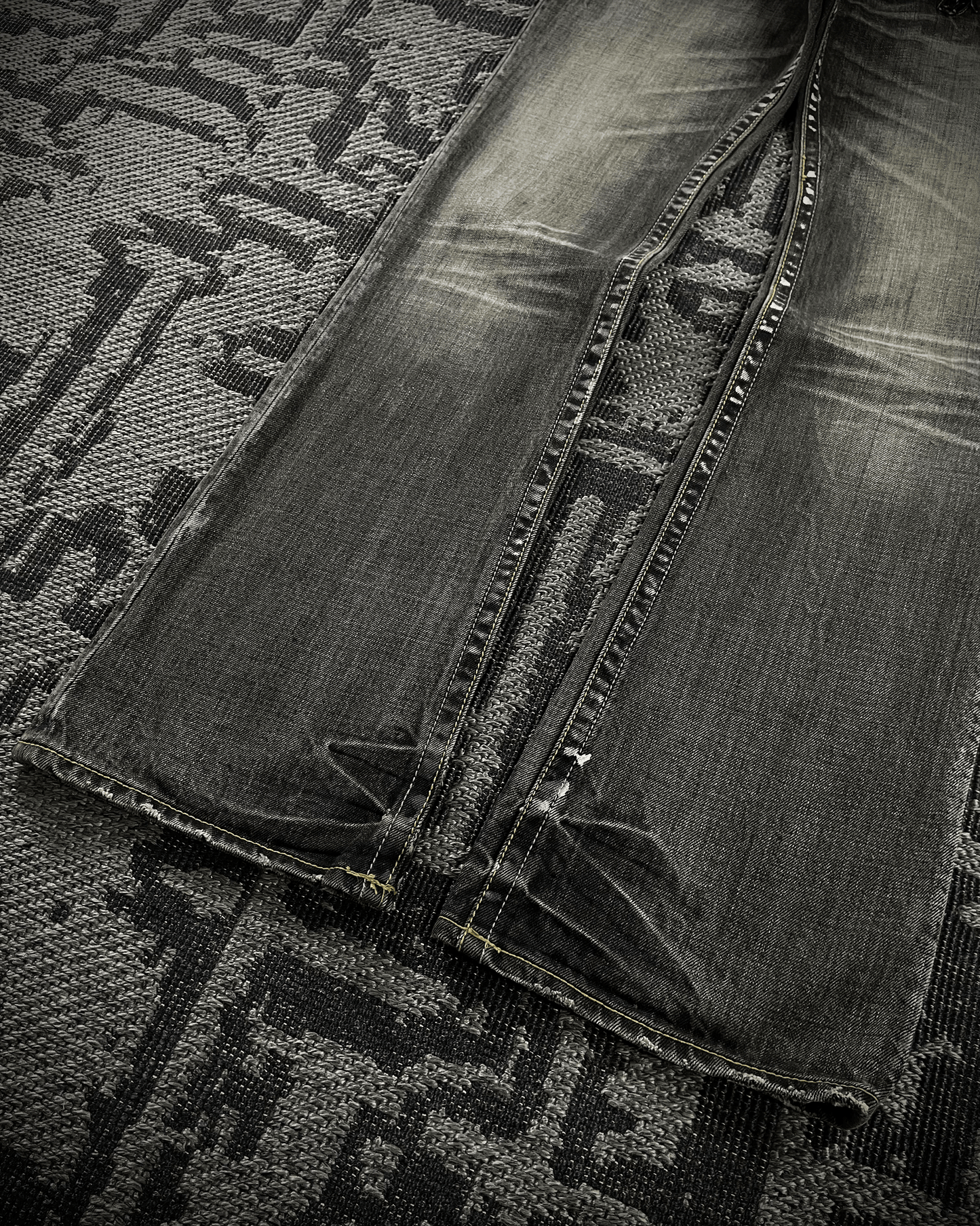 Semantic Design Multi -Zip Black Bootcut Jeans