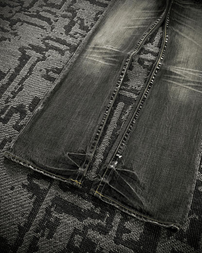 Semantic Design Multi -Zip Black Bootcut Jeans