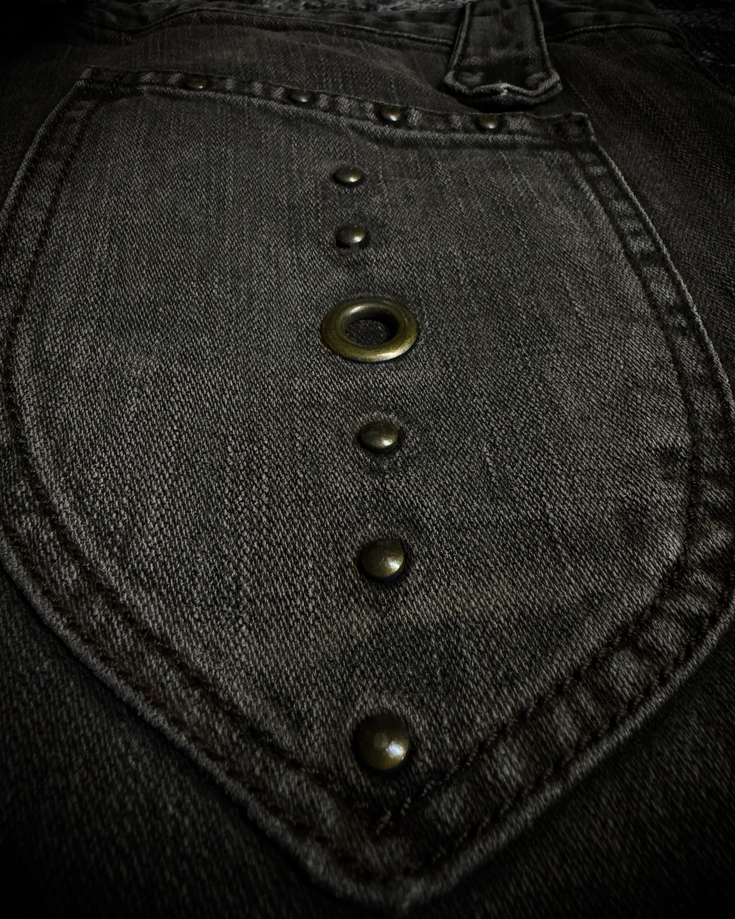 VERONICA by LED RECHWE “Crazy Racer” Mud Washed Utility Flared Denim