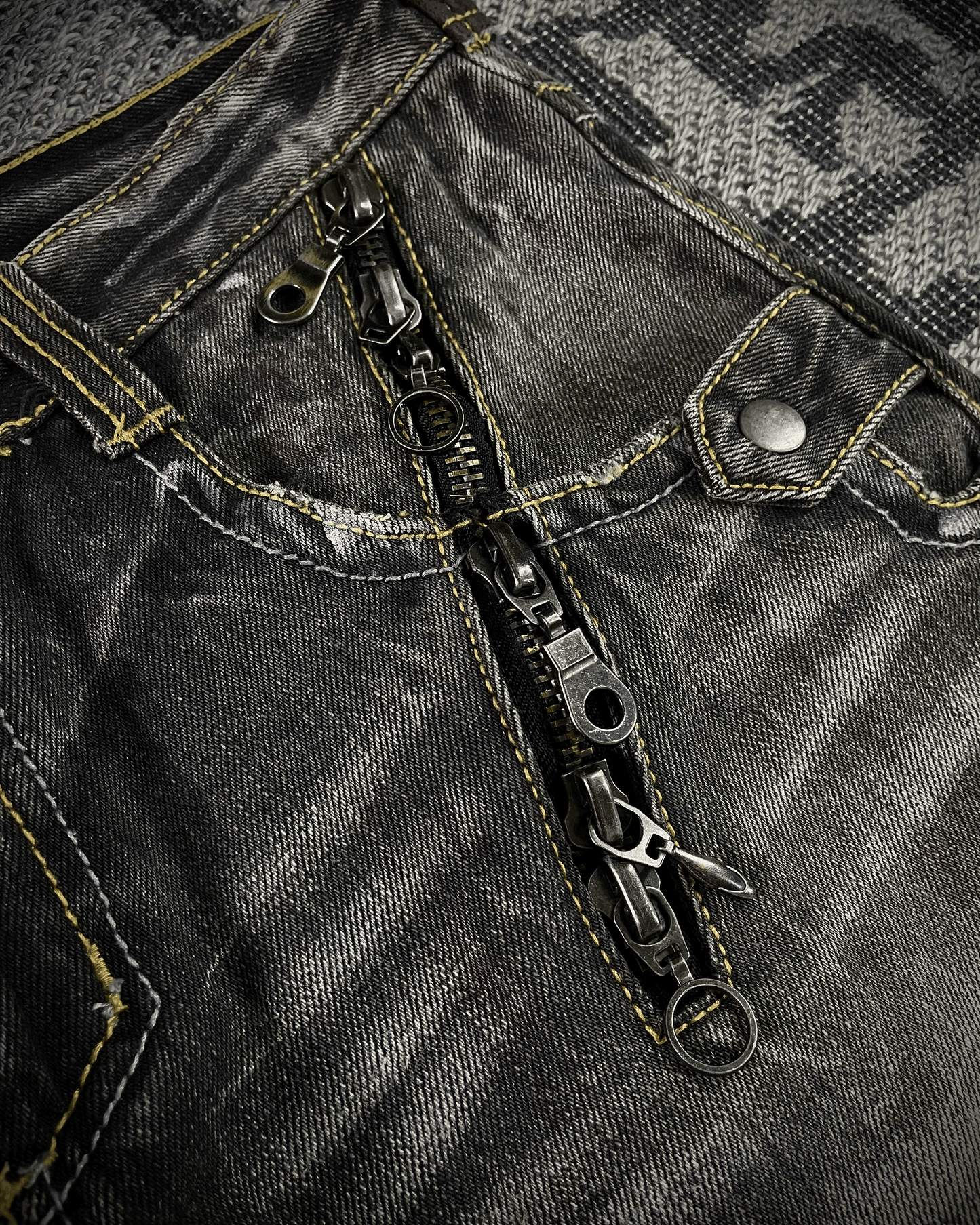 Semantic Design Multi -Zip Black Bootcut Jeans