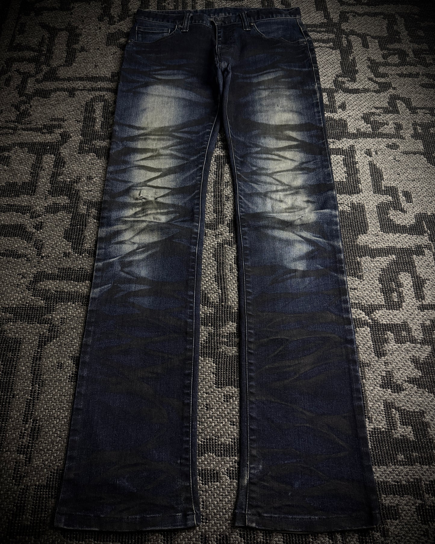 Tornado Mart Black Whiskered Faded Skinny Denim