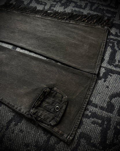 VERONICA by LED RECHWE “Crazy Racer” Mud Washed Utility Flared Denim