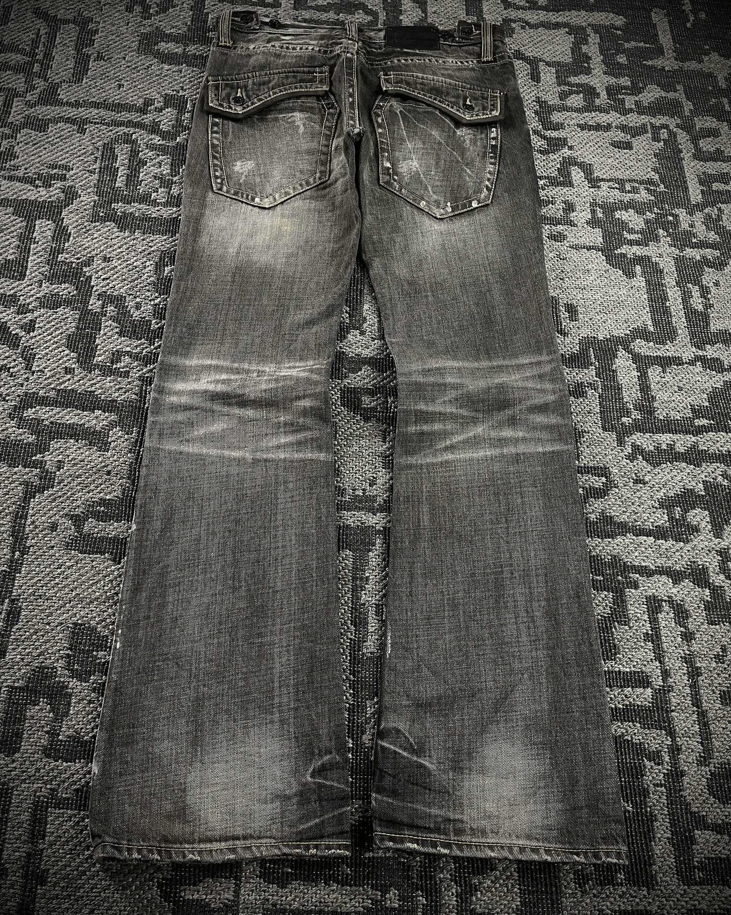 Semantic Design Multi -Zip Black Bootcut Jeans