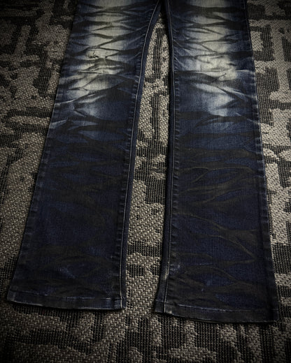 Tornado Mart Black Whiskered Faded Skinny Denim