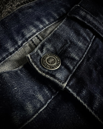 Tornado Mart Black Whiskered Faded Skinny Denim