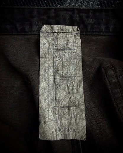 VERONICA by LED RECHWE “Crazy Racer” Mud Washed Utility Flared Denim