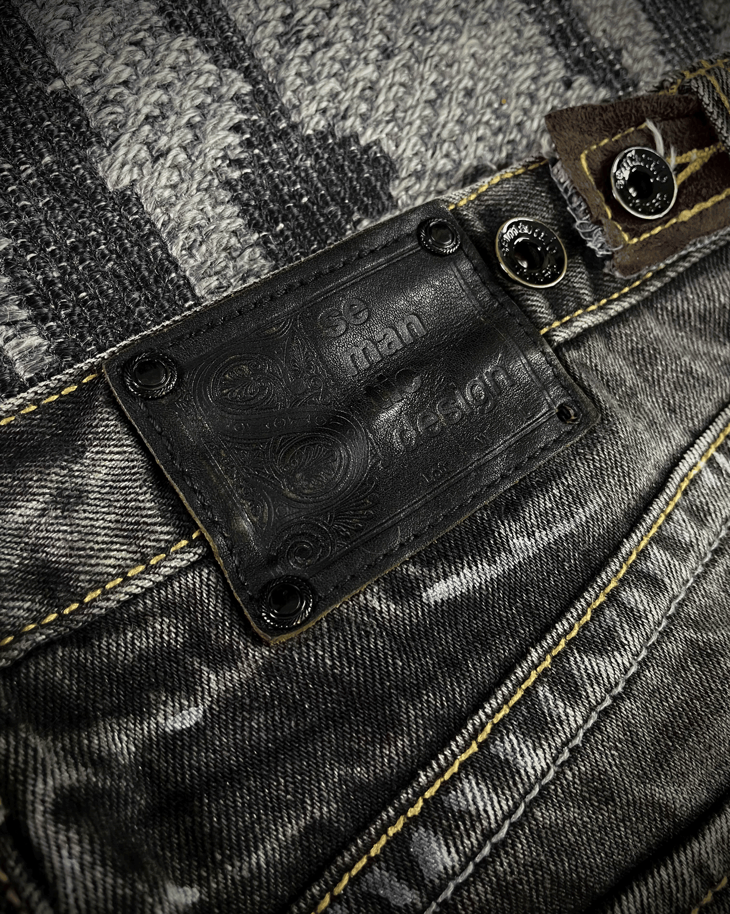 Semantic Design Multi -Zip Black Bootcut Jeans