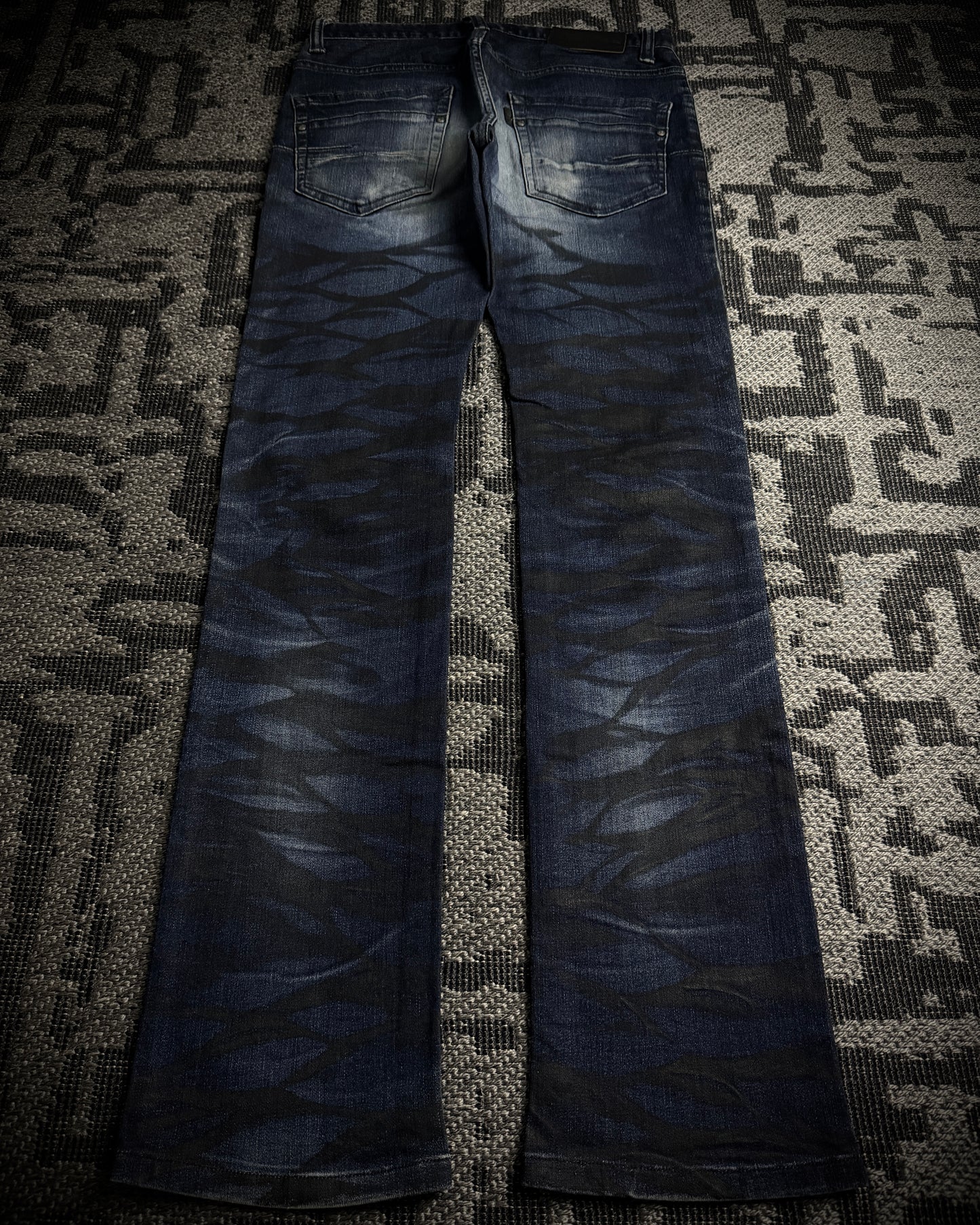 Tornado Mart Black Whiskered Faded Skinny Denim