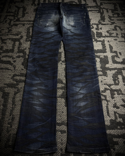 Tornado Mart Black Whiskered Faded Skinny Denim