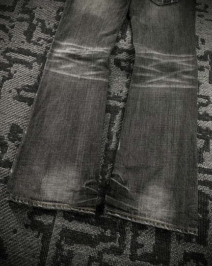 Semantic Design Multi -Zip Black Bootcut Jeans