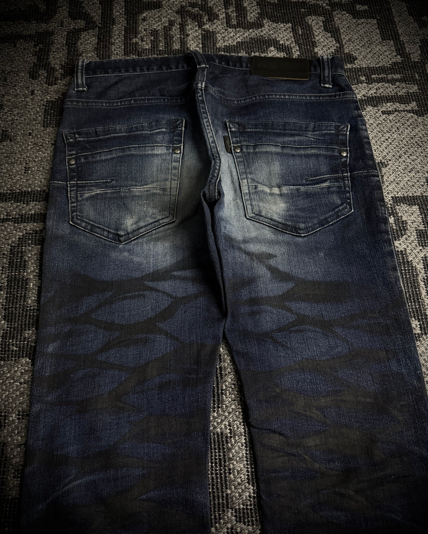 Tornado Mart Black Whiskered Faded Skinny Denim