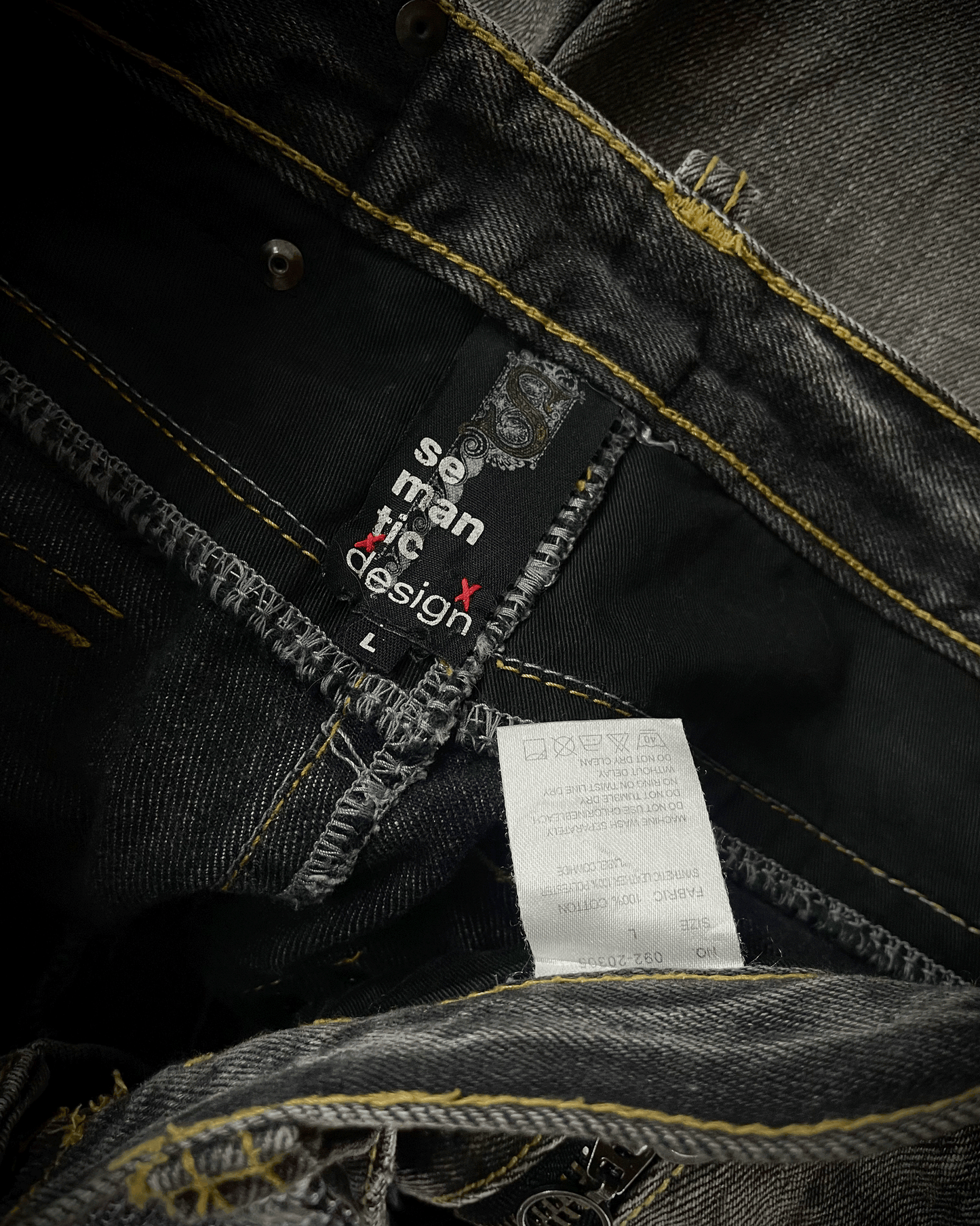 Semantic Design Multi -Zip Black Bootcut Jeans
