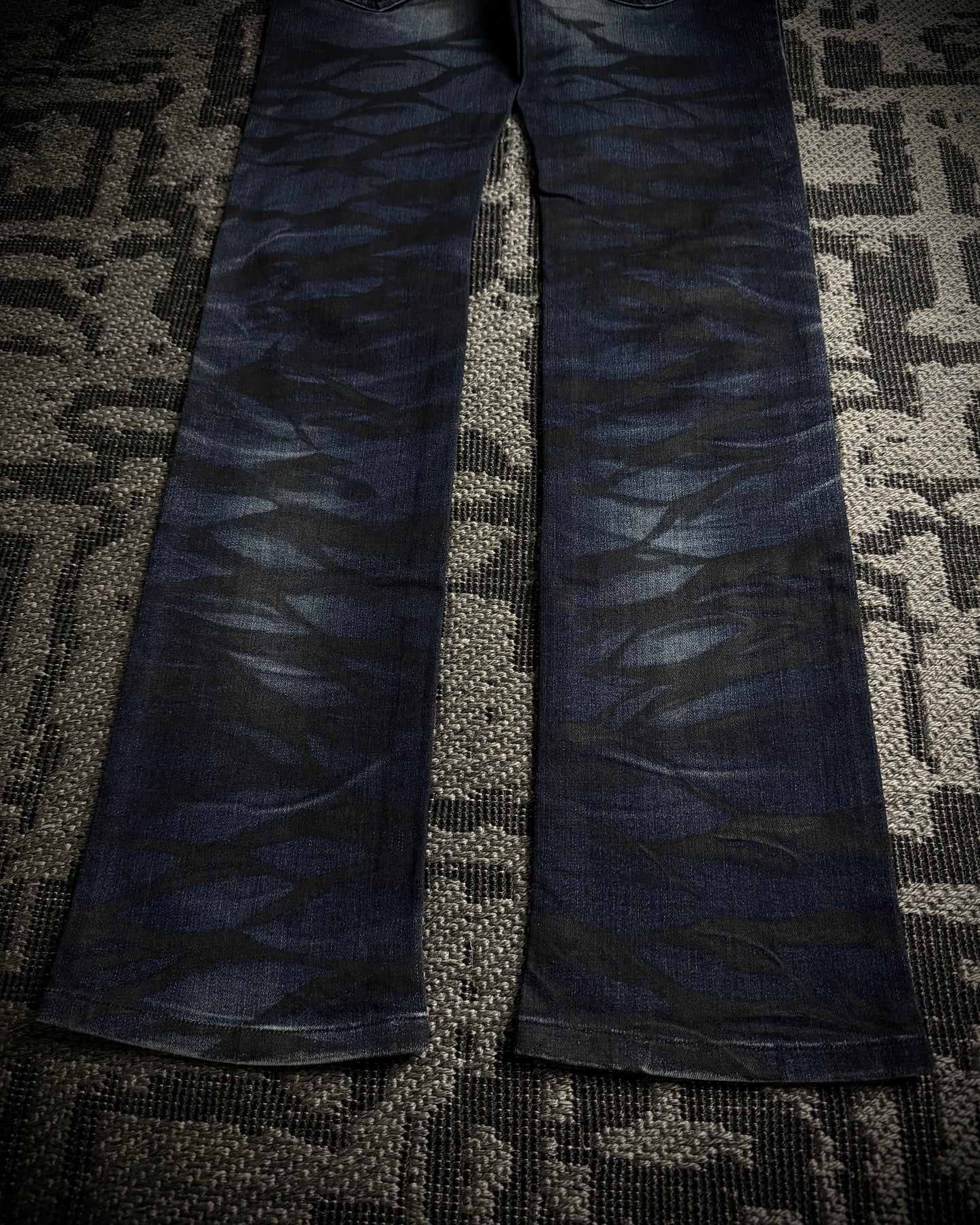 Tornado Mart Black Whiskered Faded Skinny Denim