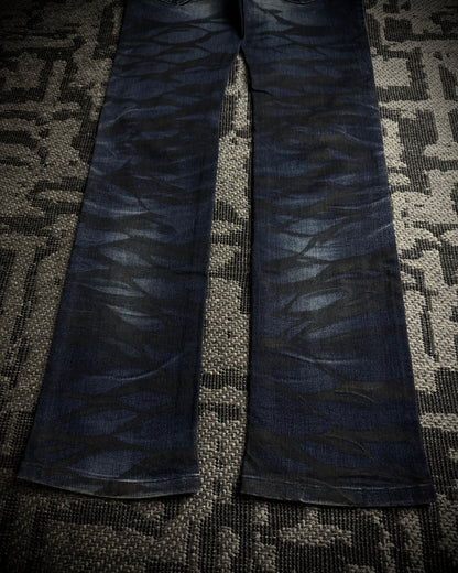 Tornado Mart Black Whiskered Faded Skinny Denim