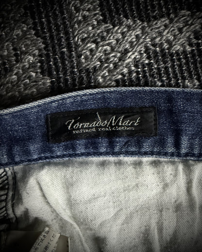Tornado Mart Black Whiskered Faded Skinny Denim