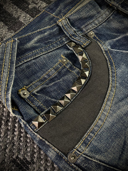 Tornado Mart Tribal Embroidery Flared Jeans