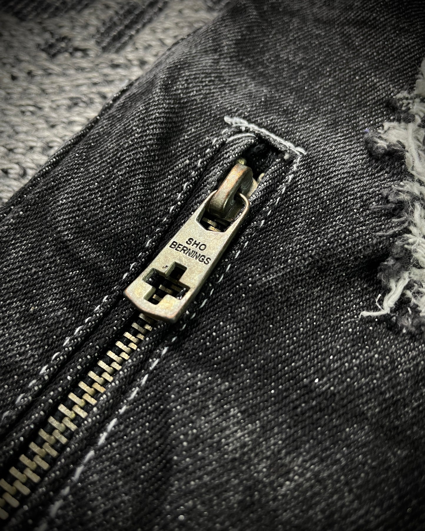 Bernings Sho Silver Stitch Multi-zip Distressed Poem Bootcut Jeans