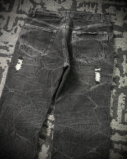 Bernings Sho Silver Stitch Multi-zip Distressed Poem Bootcut Jeans