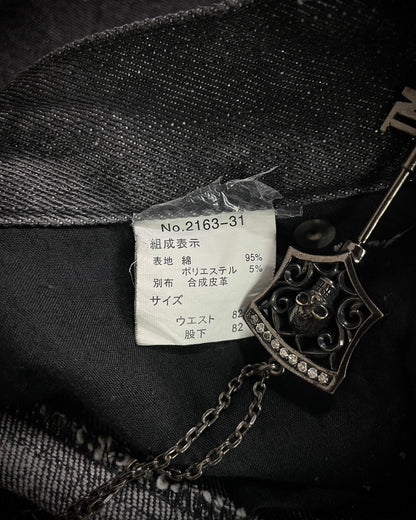 Bernings Sho Silver Stitch Multi-zip Distressed Poem Bootcut Jeans