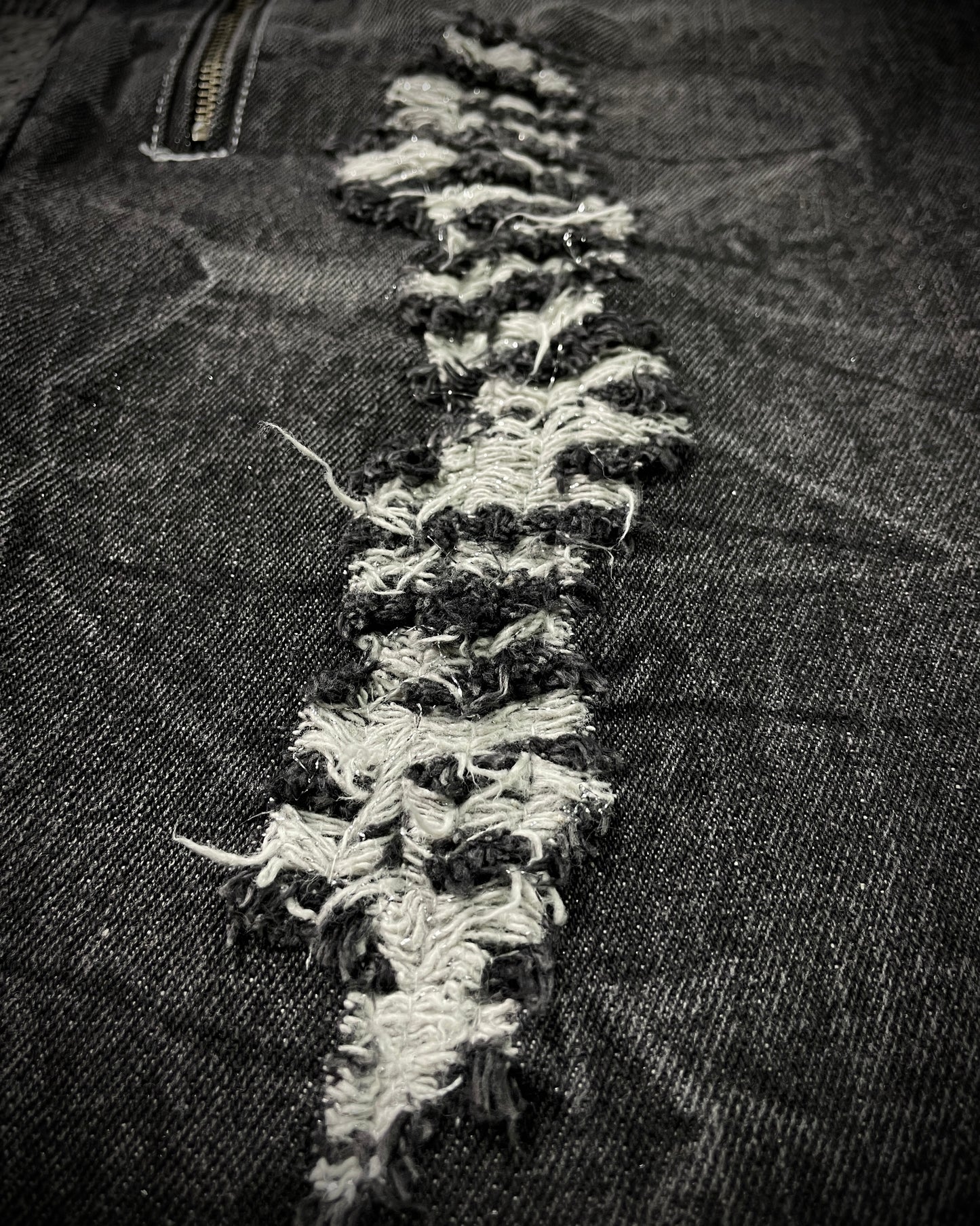 Bernings Sho Silver Stitch Multi-zip Distressed Poem Bootcut Jeans