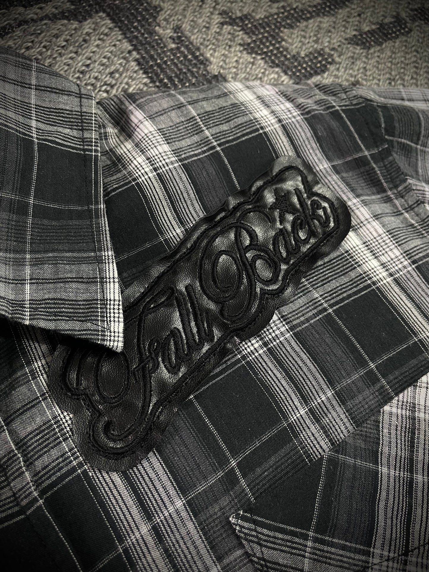 Manhoe Japanese Poem Patch Flannel Shirt
