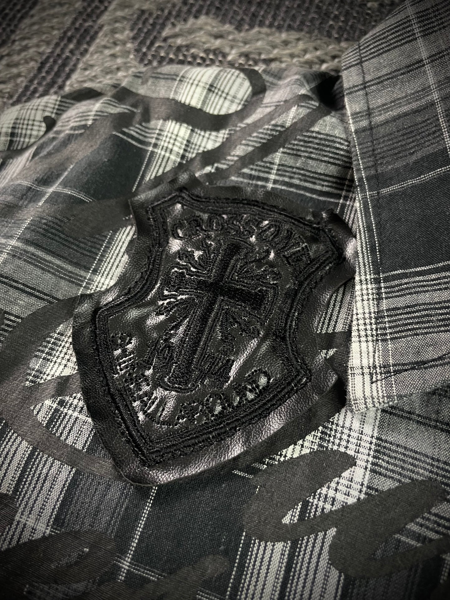 Manhoe Japanese Poem Patch Flannel Shirt